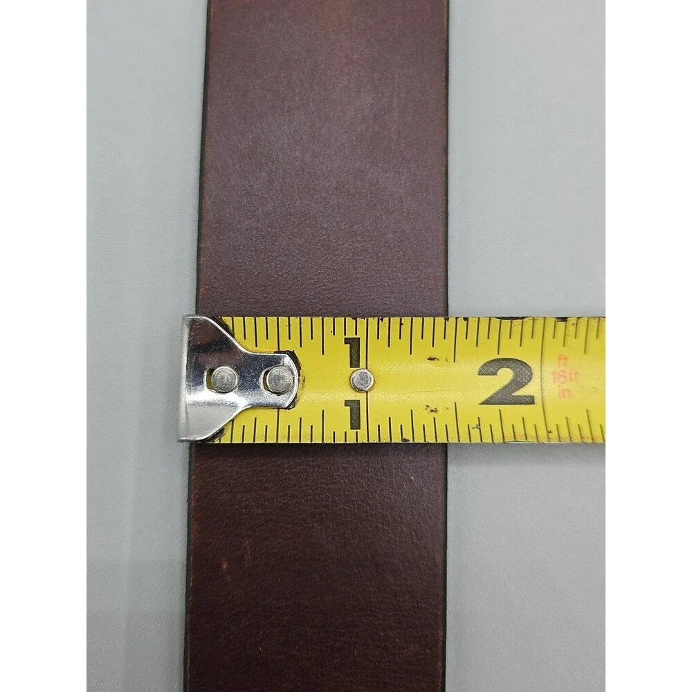 Men's Brown Italian Calf Belt Made in USA Brass Buckle 38 1.5